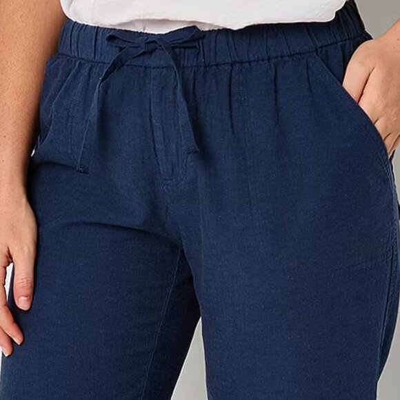 Mid Rise Wide Leg Drawstring Pant - Picture 1 of 6